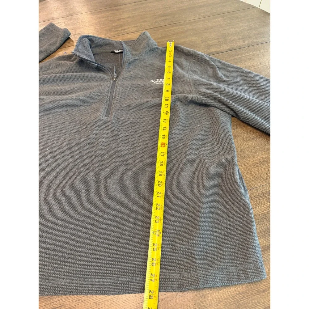 The North Face Mens XXL Gray Textured Fleece Quarter Zip Pullover Sweater Jacket